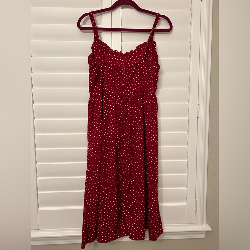 SHEIN Red With White Polka Dots Dress - Picture 7 of 11